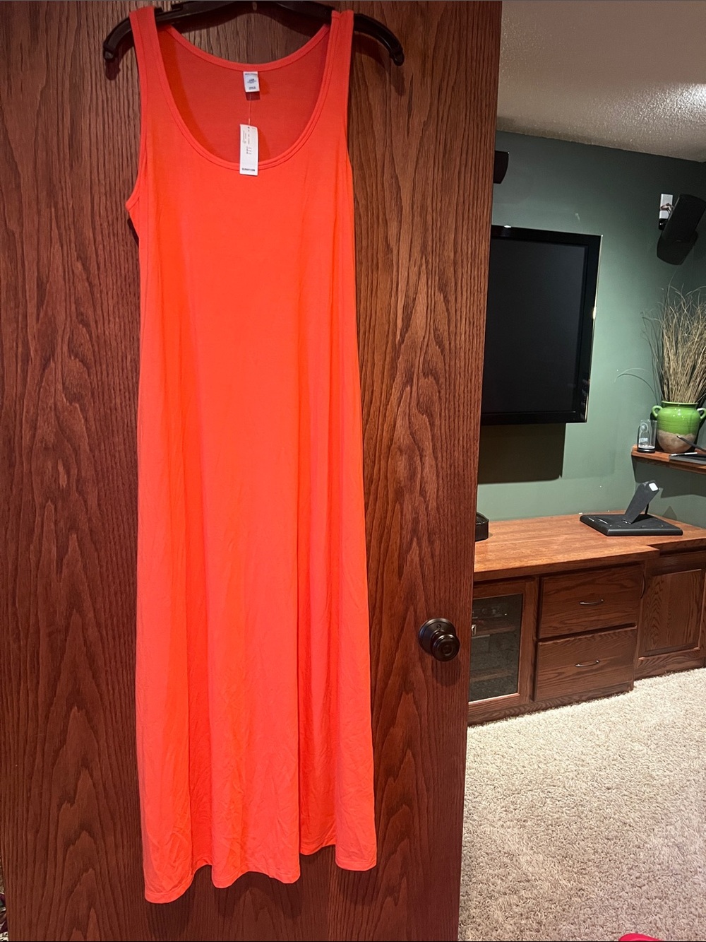 Old Navy Bright Orange Sleeveless Maxi Dress